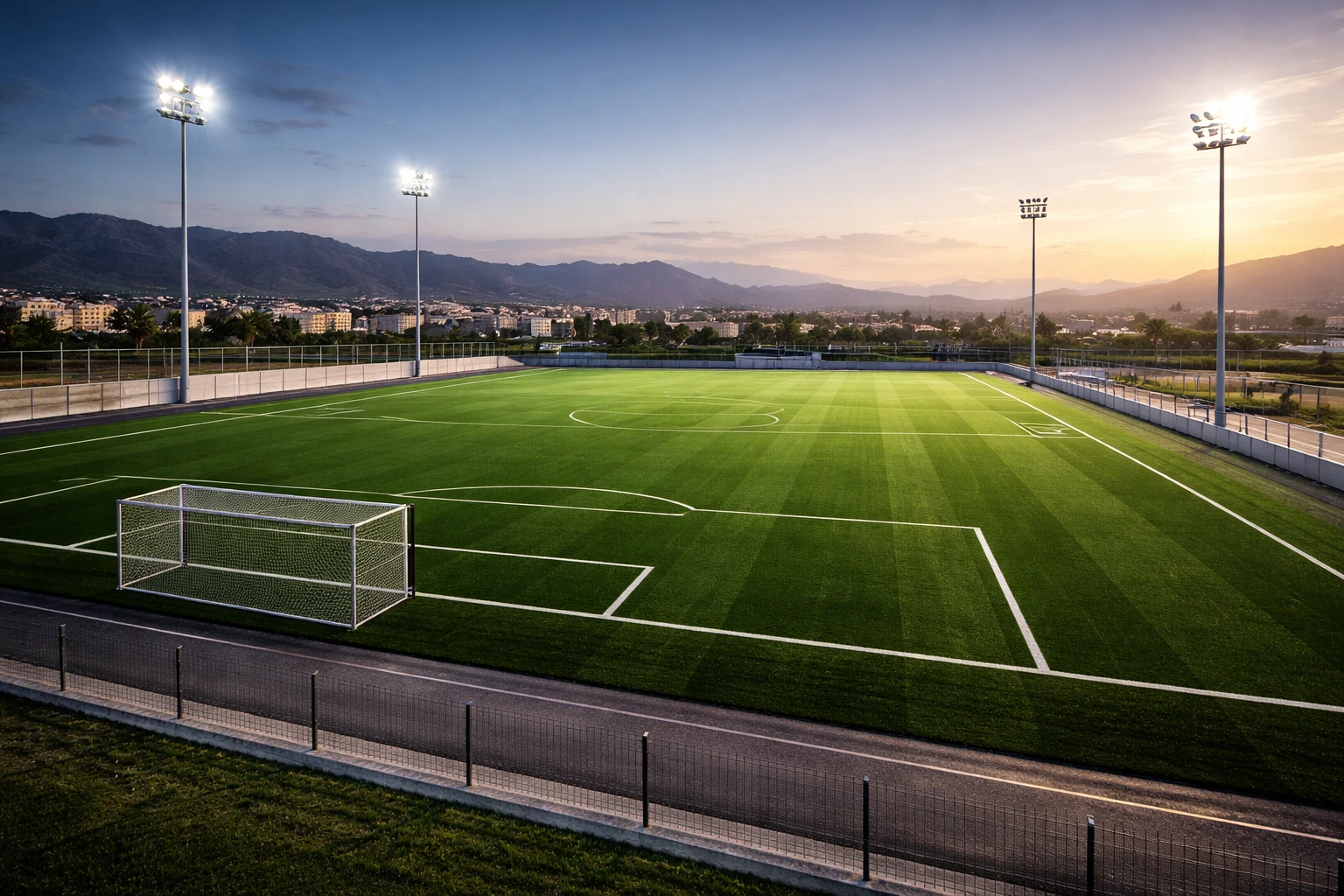 HL ACTION - Terrain de football livré, alignement parfait et éclairage LED, Maroc